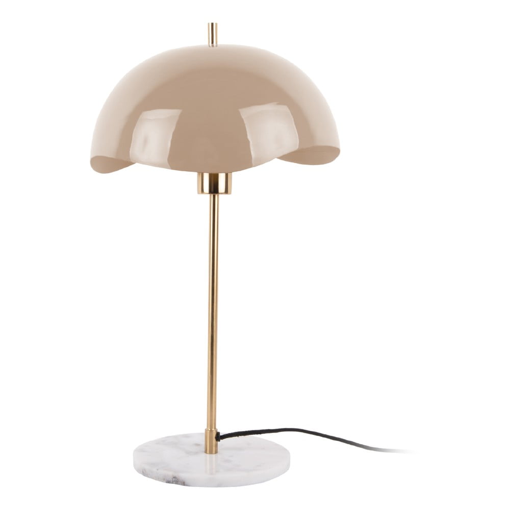 Veioză maro deschis cu abajur din metal (înălțime 56 cm) Waved Dome – Leitmotiv