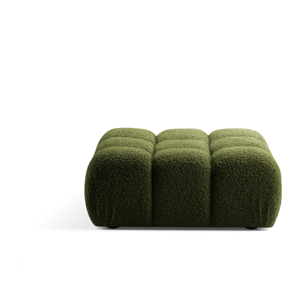 Taburet modular verde cu tapițerie din țesătură bouclé Bellis – Micadoni Home