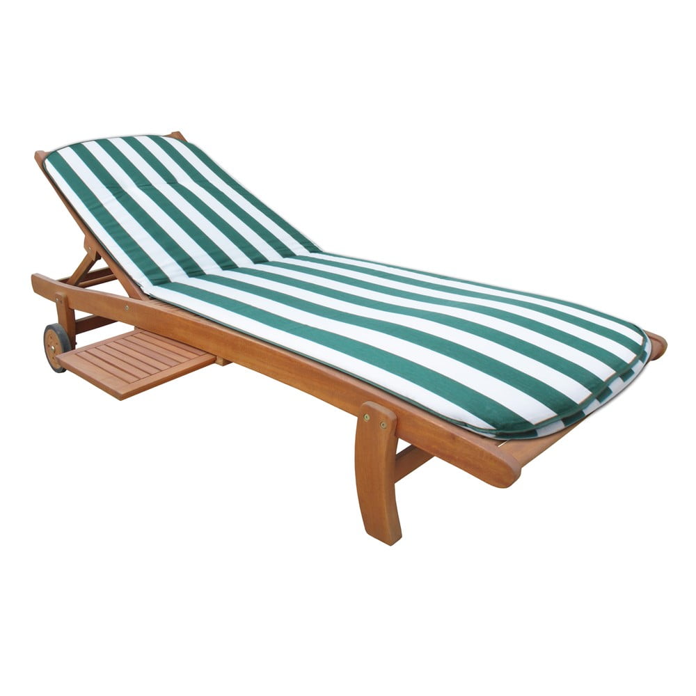 Pernă de scaun de grădină alb-verde pentru șezlong 60x192 cm Cardiff - Sun Garden