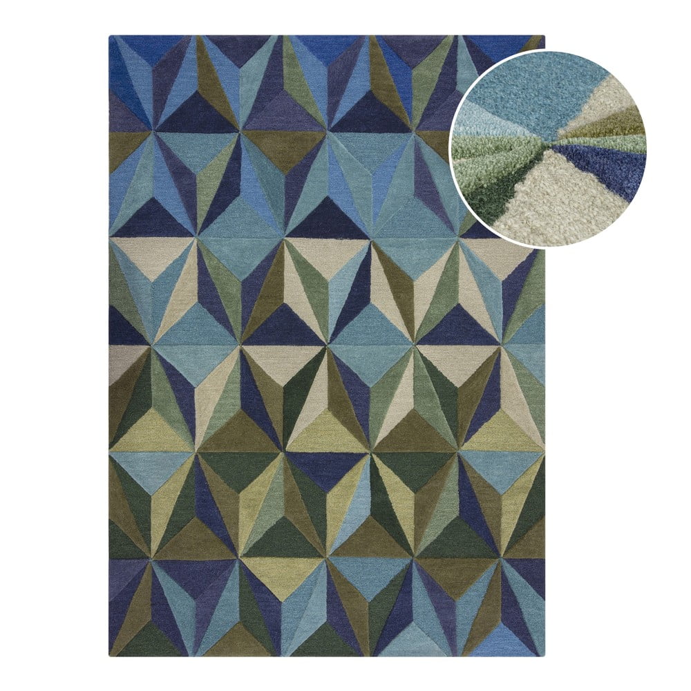 Covor albastru din lână 120x170 cm Reverie – Flair Rugs