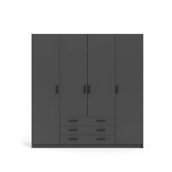 Șifonier Tvilum Sprint, 195,5 x 200 cm, negru