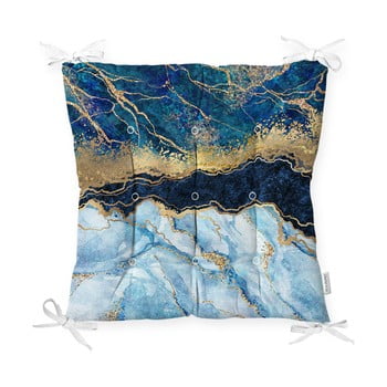 Pernă pentru scaun minimalist cushion covers blue marble, 40 x 40 cm
