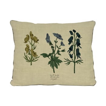 Pernă cu motive florale surdic plant, 50 x 35 cm, bej