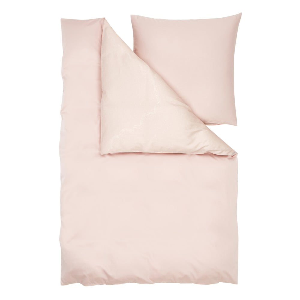 Lenjerie de pat din bumbac satinat Westwing Collection, 200 x 200 cm, roz 200 imagine noua