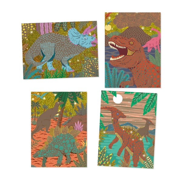 Imagini răzuibile pentru copii Djeco „Dinozauri”