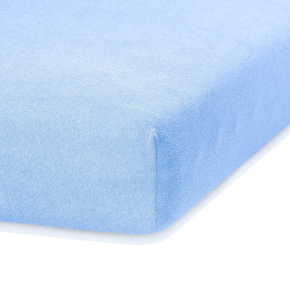 Cearceaf elastic AmeliaHome Ruby, 200 x 140-160 cm, albastru deschis 140-160 imagine noua somnexpo.ro