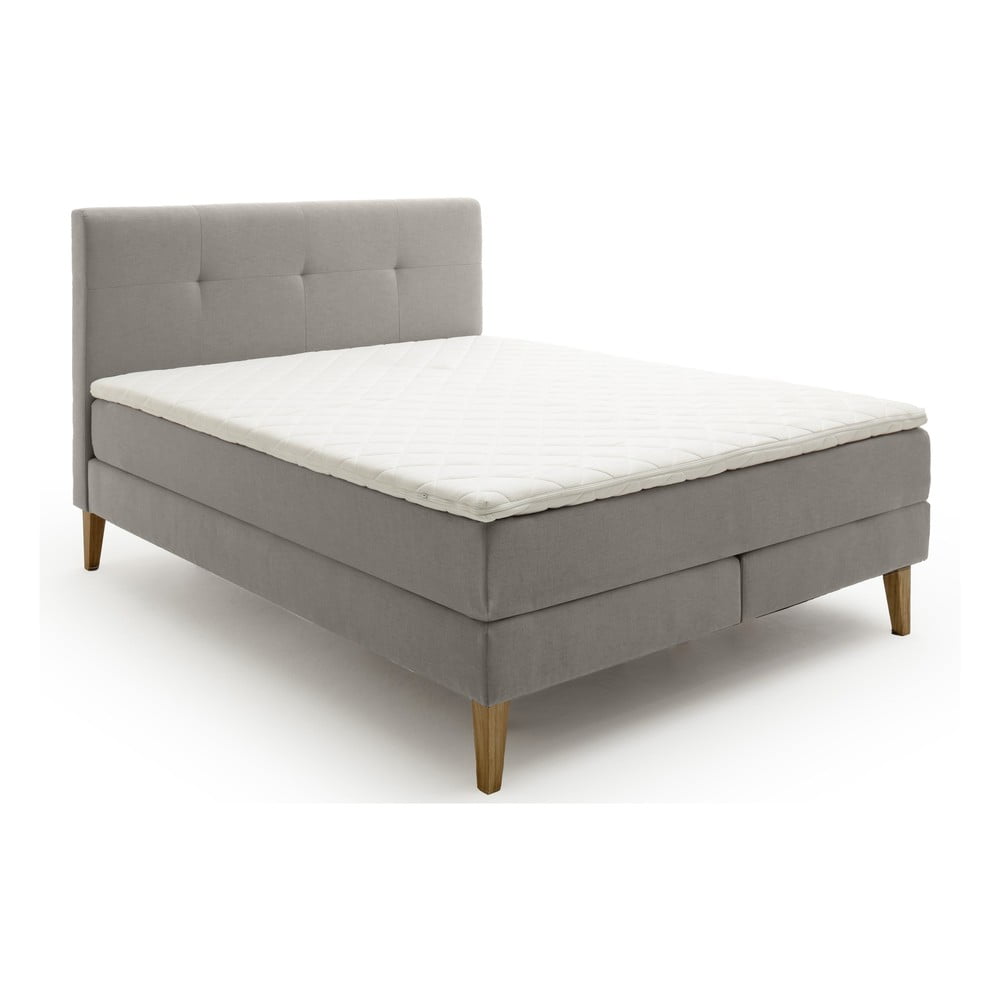 Pat boxspring gri deschis 160x200 cm Stockholm – Meise Möbel