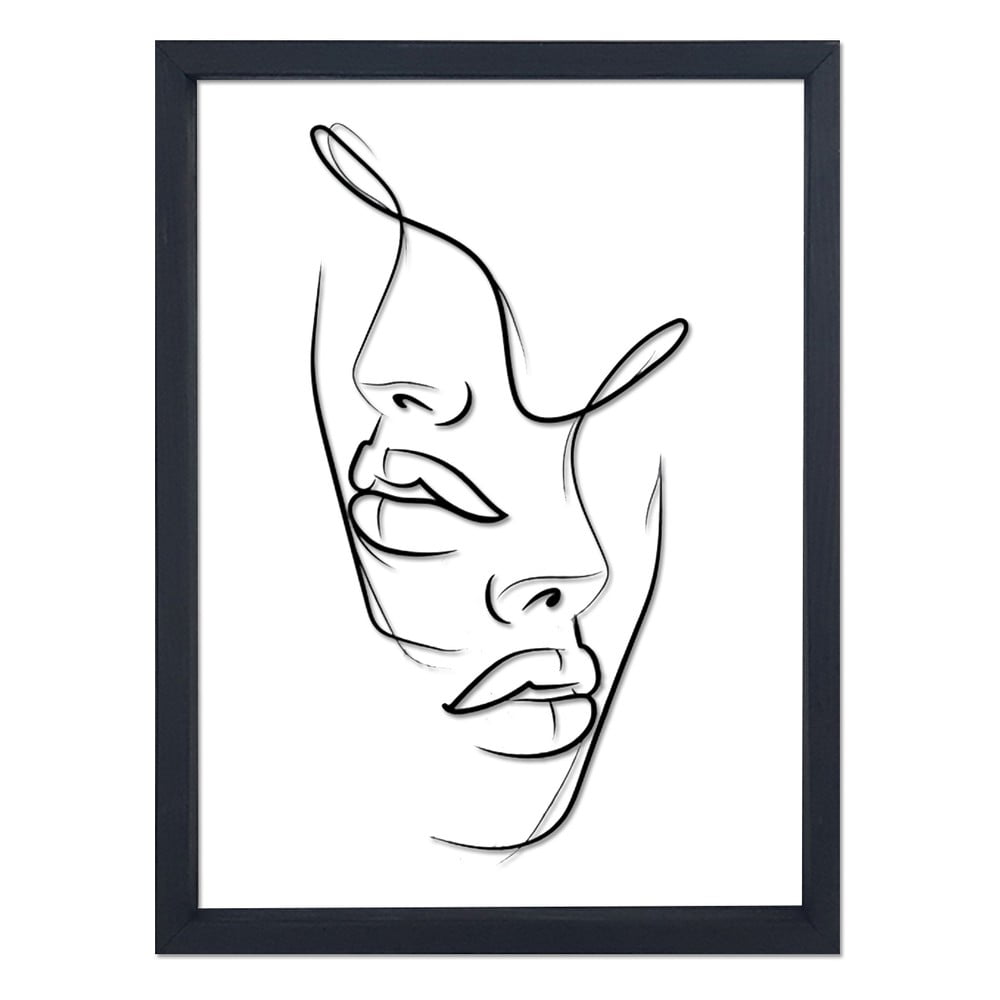 Tablou din sticlă cu ramă neagră Vavien Artwork Faces, 32 x 42 cm Artwork imagine 2022
