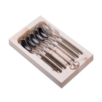 Set 6 lingurițe din inox, în cutie din lemn Jean Dubost Linen