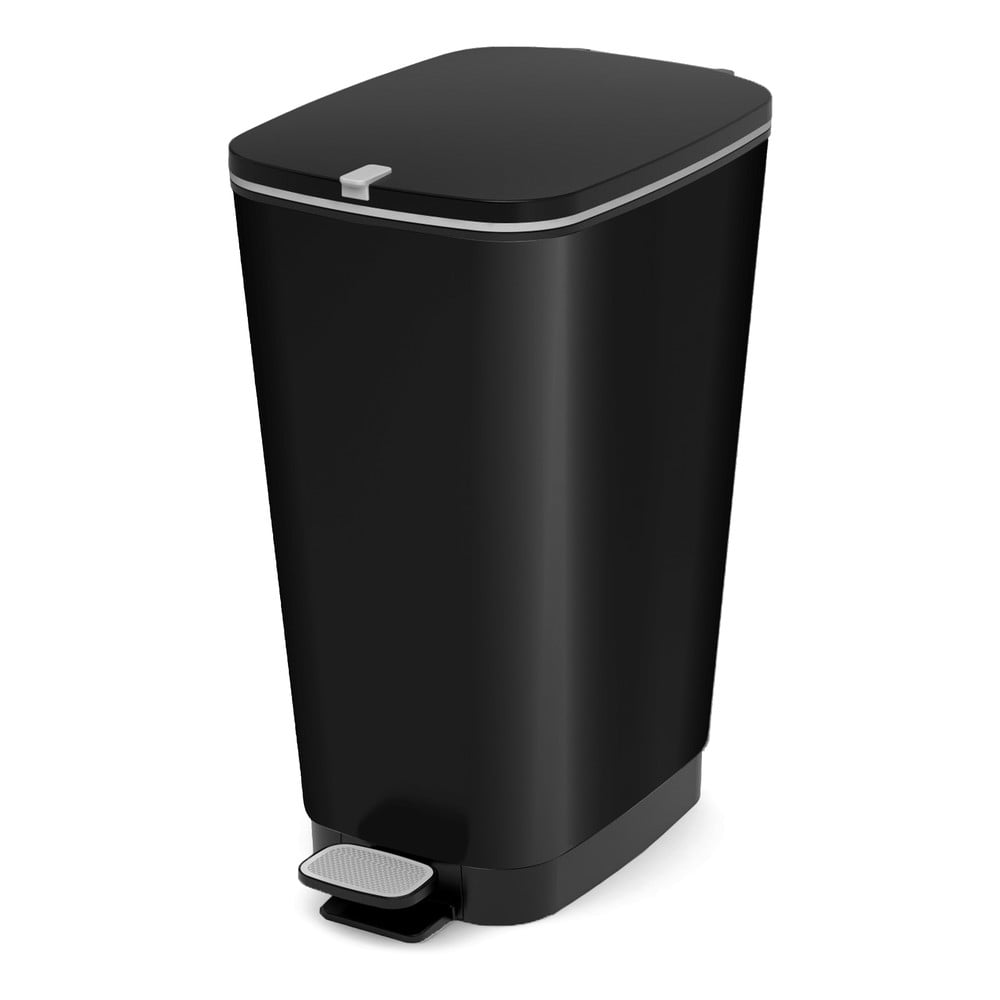 Coș de gunoi negru mat cu pedală din plastic 50 l Chic Bin – KIS