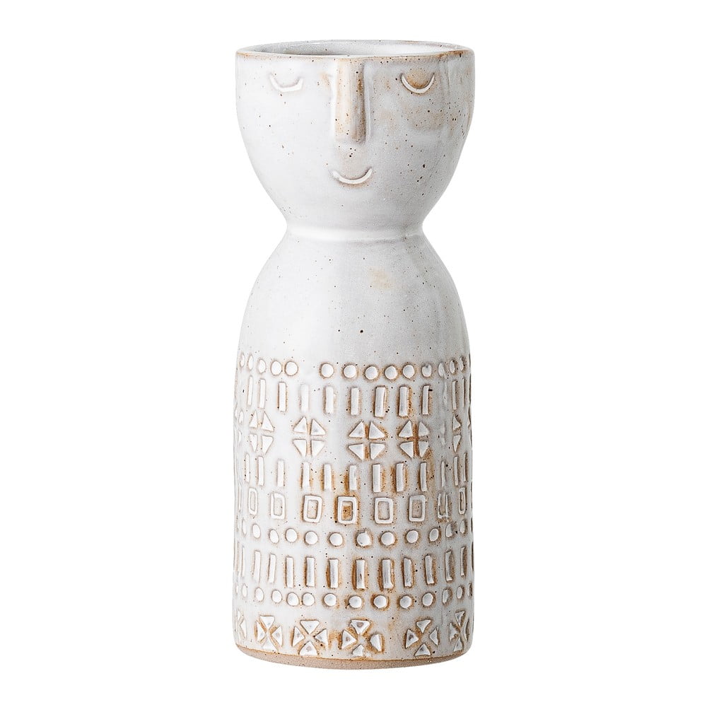 Vaza din gresie ceramica Bloomingville Geometric, alb