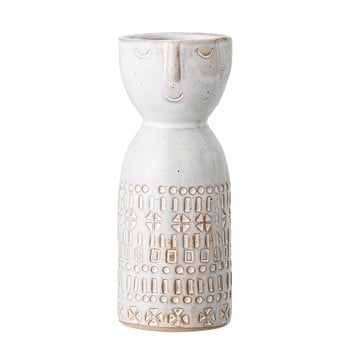 Vază din gresie ceramică bloomingville geometric, alb