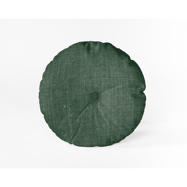 Pernă Really Nice Things Cojin Redondo Dark Green, ⌀ 45 cm, verde închis