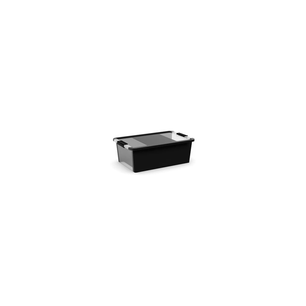 Cutie de depozitare neagră din plastic cu capac 55x35x19 cm Bi-Box M – KIS