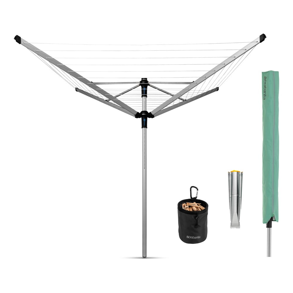 Uscător de rufe argintiu pentru grădină 50 m Lift-o-Matic Advance – Brabantia