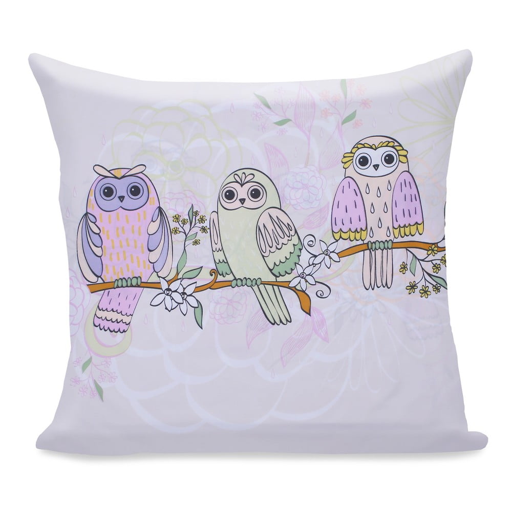 Față de pernă din microfibră DecoKing Owls Springstory, 80 x 80 cmm