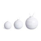 Set 3 globuri din ceramică pentru bradul de Crăciun Kähler Design Omaggio, alb