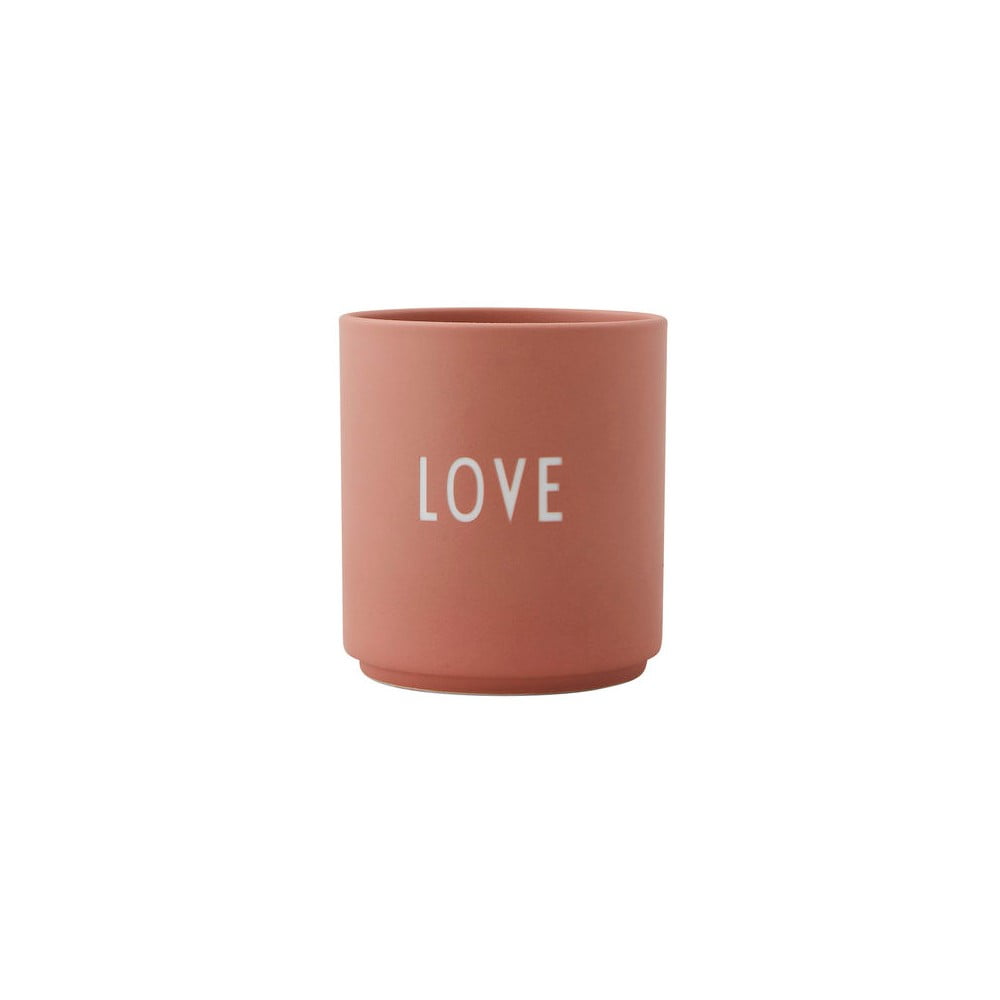 Cană din porțelan Design Letters Favourite Love, roz prăfuit bonami.ro imagine 2022