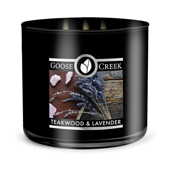 Lumânare parfumată pentru bărbați Goose Creek Teakwood & Lavender, 35 de ore de ardere