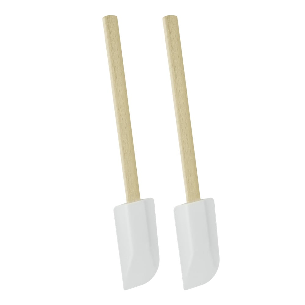 Set 2 spatule din plastic cu mâner din lemn Metaltex, alb, lungime 26 cm bonami.ro