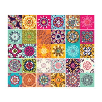 Set 30 autocolante de perete ambiance tiles azulejos mariska, 10 x 10 cm