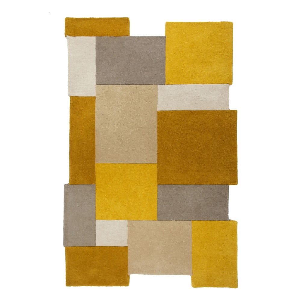 Covor din lână Flair Rugs Collage, 120×180 cm, galben-bej 120x180 imagine noua