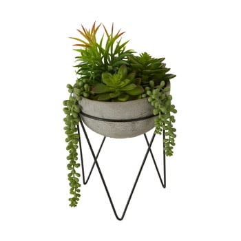 Plantă suculentă artificială în ghiveci gri premier housewares fiori