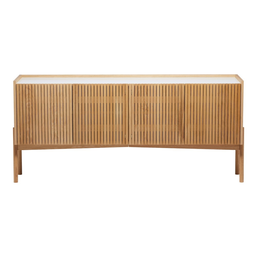 Comodă în culoare naturală joasă cu aspect de lemn de stejar 177x42 cm Bottrup – Woodman