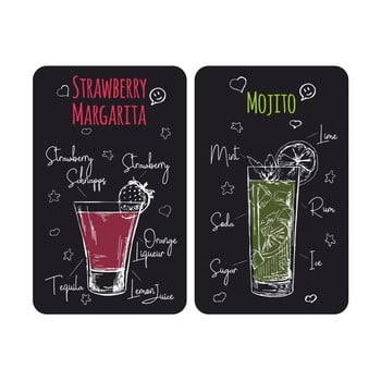 Set 2 protecții din sticlă pentru aragaz wenko margarita, 52 x 30 cm