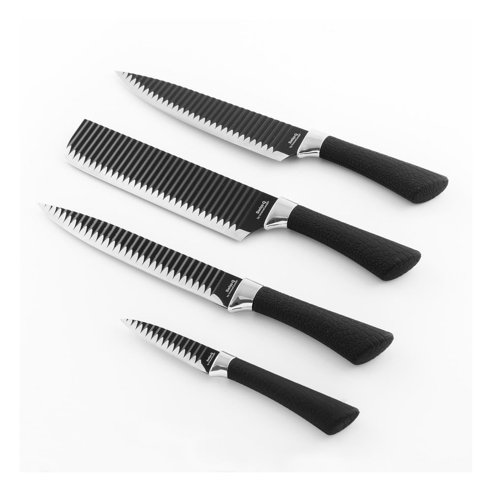 Set 4 cuțite din inox InnovaGoods Swiss Q Shark bonami.ro
