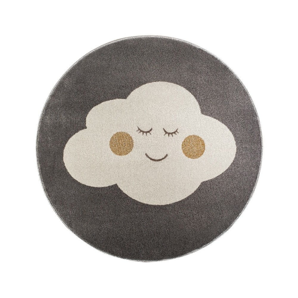 Covor rotund KICOTI Cloud, ø 80 cm, gri-alb