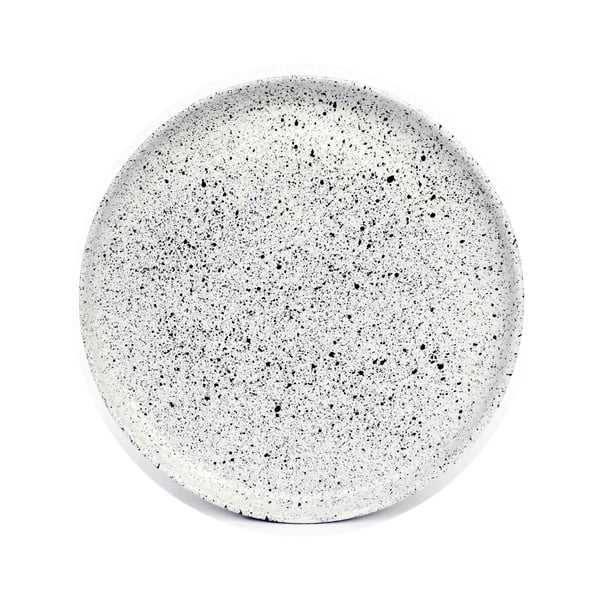 Farfurie mare pentru servire din gresie ÅOOMI Mess, ø 27,5 cm, alb - negru