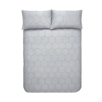 Lenjerie de pat din bumbac Bianca Honeycomb, 135 x 200 cm, gri