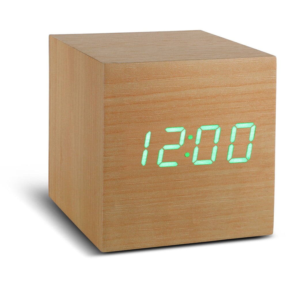 Ceas deșteptător cu LED Gingko Cube Click Clock, maro – verde bonami.ro imagine 2022