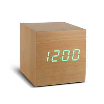 Ceas deșteptător cu LED Gingko Cube Click Clock, maro - verde poza bonami.ro