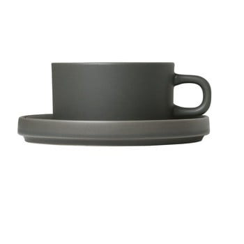 Set 2 căni cu farfurioară din ceramică blomus pilar, 170 ml, gri
