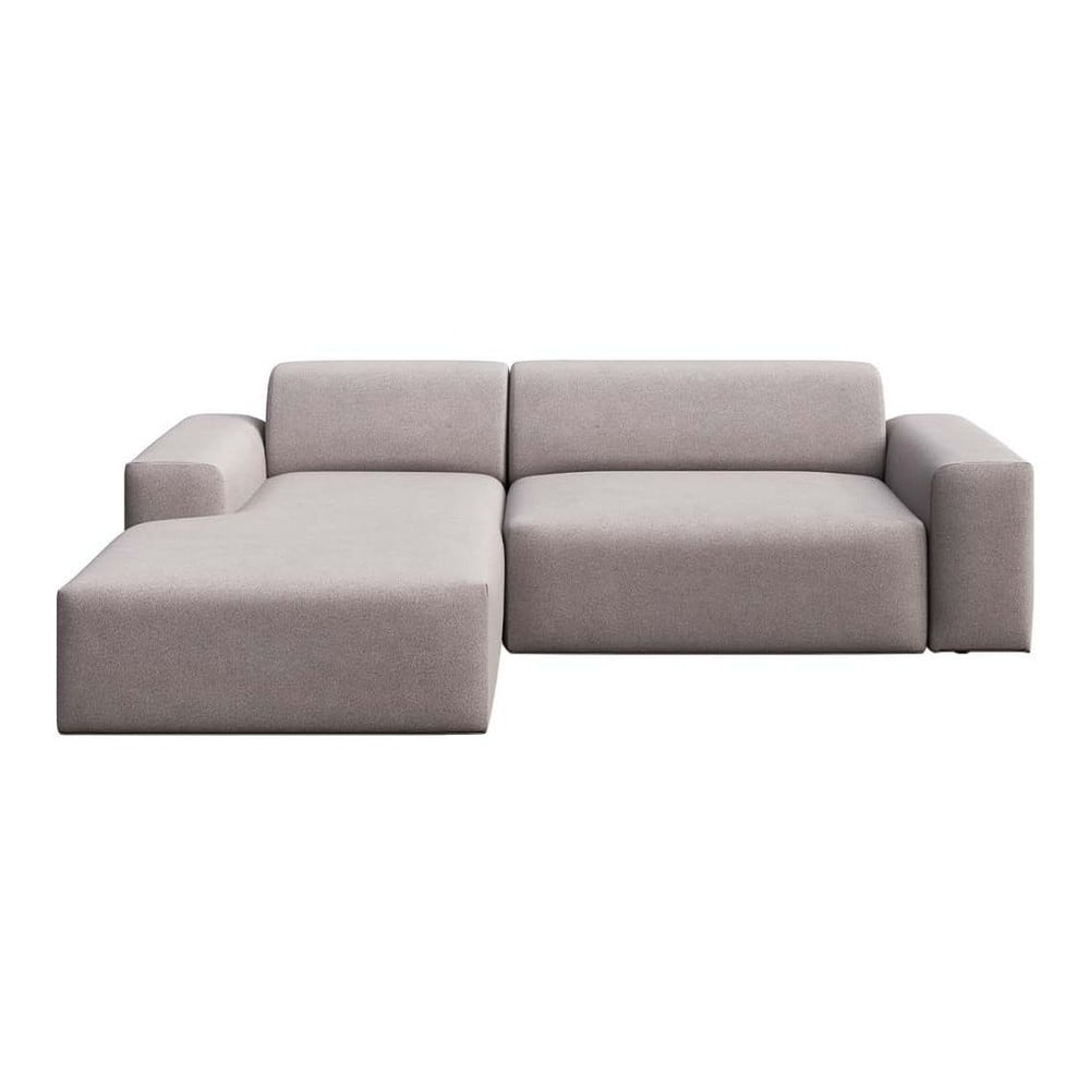Colțar gri extensibil/cu spațiu de depozitare cu tapițerie din catifea (cu colț pe partea stângă/cu șezlong) Villet – Rodier
