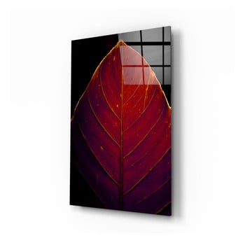 Tablou din sticlă insigne red leaf, 46 x 72 cm