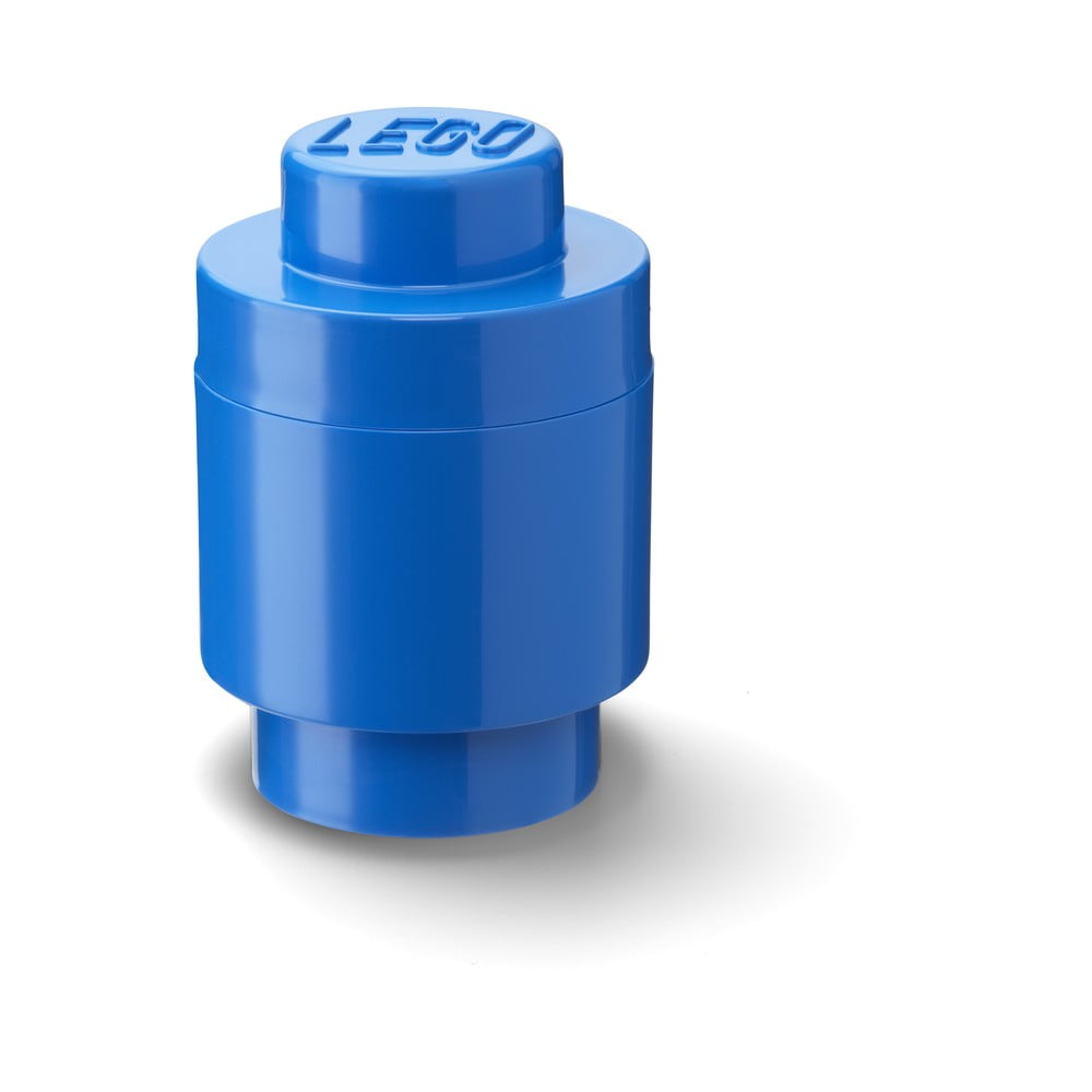 Cutie depozitare rotundă LEGO®, albastru, ⌀ 12,5 cm bonami.ro
