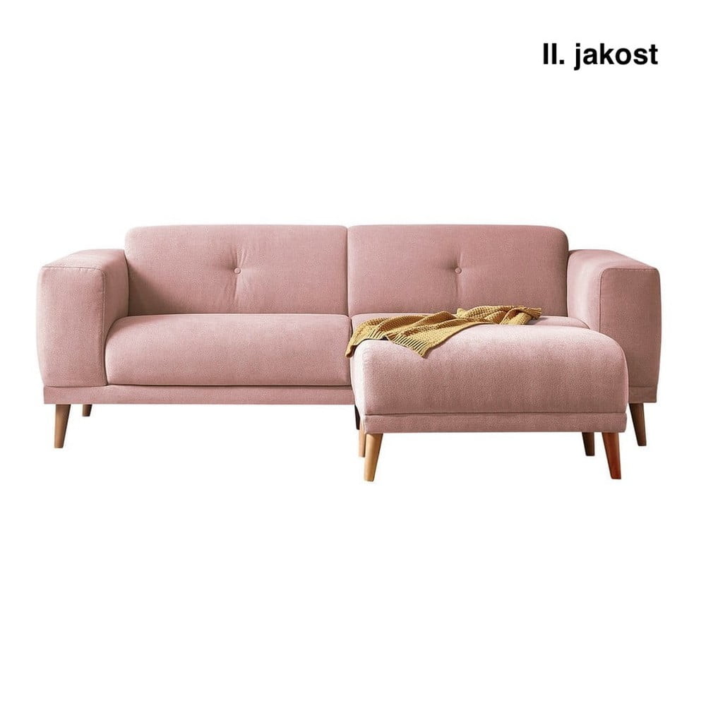 Canapea cu taburet Bobochic Paris Luna, roz