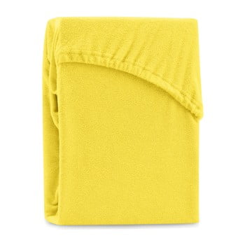 Cearșaf elastic pentru pat dublu ameliahome ruby siesta, 180-200 x 200 cm, galben