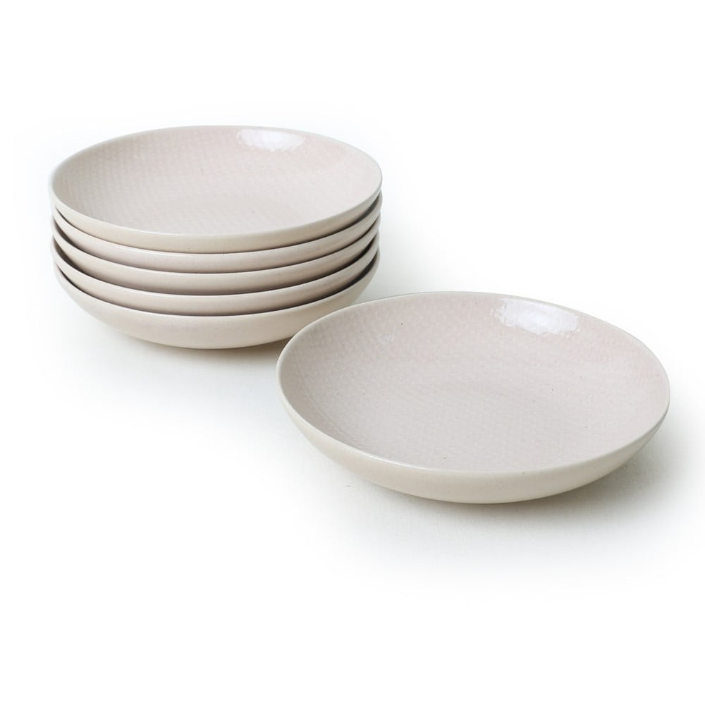 Farfurii crem 6 buc. adânci din gresie ø 20 cm – Hermia