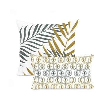 Set 2 fețe de pernă din bumbac blanc foliage
