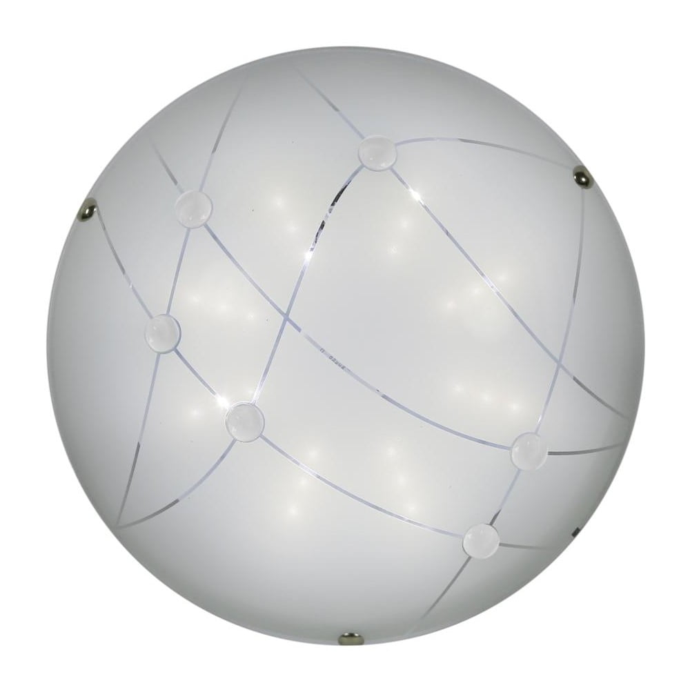  Plafonieră albă/verde LED cu abajur din sticlă ø 30 cm Duca – Candellux Lighting 