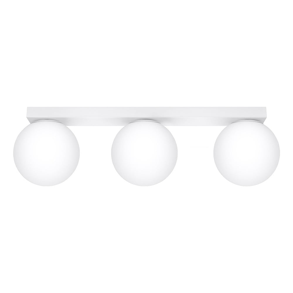 Plafonieră albă cu abajur din sticlă ø 12 cm Umerta – Nice Lamps 