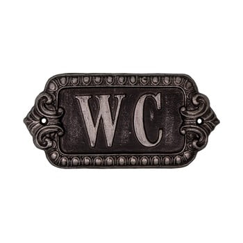 Simbol metalic pentru toaletă antic line plaque, lungime 17,5 cm