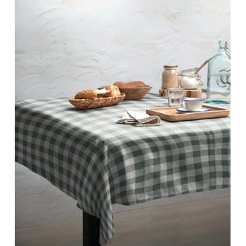 Față de masă linen couture green vichy, 140 x 140 cm