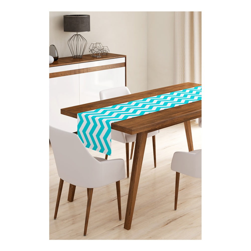 Napron din microfibră pentru masă Minimalist Cushion Covers Blue Stripes, 45 x 140 cm bonami.ro imagine 2022