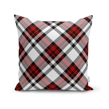 Față de pernă decorativă minimalist cushion covers flannel, 35 x 55 cm, roșu - gri