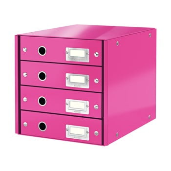 Cutie cu 4 compartimente leitz office, lungime 36 cm, roz